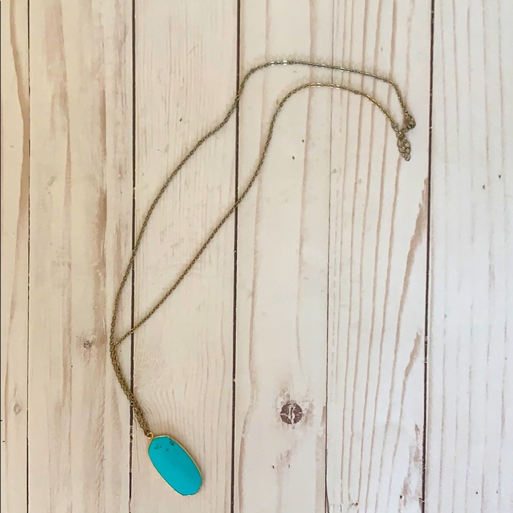 Gold & Teal Long Necklace